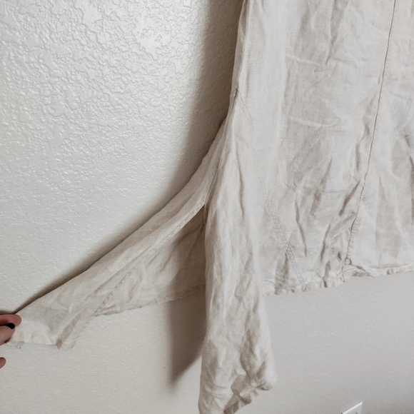 John Mark linen lagenlook mock neck asymmetric sleeveless top sz L - Picture 8 of 9